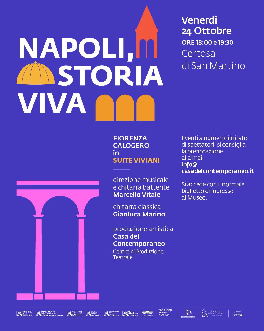 SUITE VIVIANI | performance teatro e musica con Fiorenza Calogero e apertura serale straordinaria della Certosa di San Martino